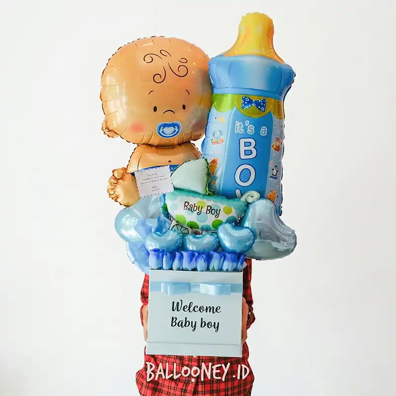 hadiah custom rangkaian balon bunga jakarta tangerang