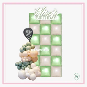 dekorasi backdrop lapangan padel