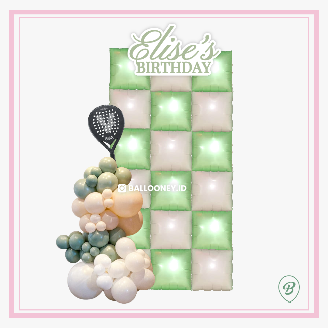 dekorasi backdrop lapangan padel