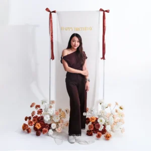 Flower Printed Fabric Backdrop