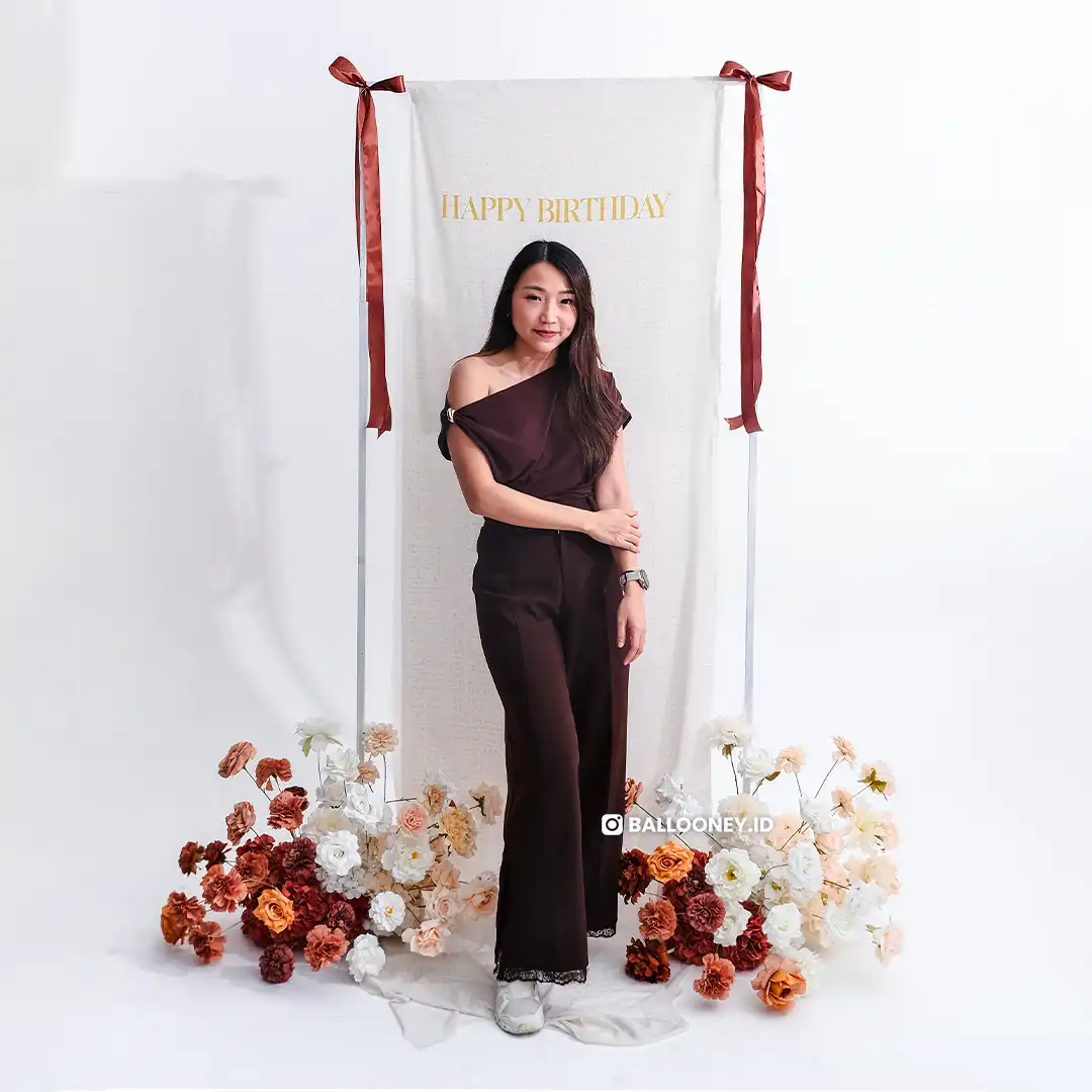 Flower Printed Fabric Backdrop