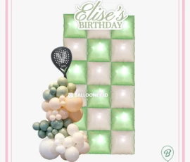 dekorasi backdrop lapangan padel